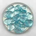 20mm acrylic heart beads detail shot, light blue transparent DIY jewelry making components - Transparent Blue