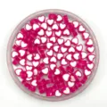 Transparent heart beads 4x8mm mix color DIY bracelet necklace jewelry making accessories craft - Rose Red