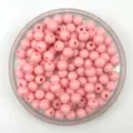 Macaron roze kunststof ronde losse kraaltjes voor DIY kinderen handgemaakte sieraden - 6mm / Lichtroze