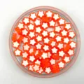 Acrylic two-color transparent plum blossom beads for DIY children jewelry making and crafting details. - Orange Red