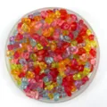 Perles de glace concassées en acrylique coloré avec trous, fausses gemmes transparentes déco. - Mélange Transparent