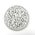 Acrylic letter beads detail shot showing clear alphabet prints on white round beads. - 4*7mm / White Dial Silver Word