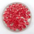 Transparent pink acrylic diamond faceted lantern beads for DIY jewelry making and accessories. - 10mm / Rose Red