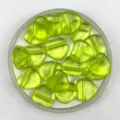Transparent green heart-shaped acrylic beads with horizontal hole for DIY jewelry making. - Transparent Green