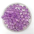 Purple transparent acrylic round beads detail, DIY craft handmade accessory components. - Purple
