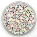6x6mm acrylic square alphabet letter beads colorful diy jewelry making bracelet supplies - 6*6mm / White Base Colored Letter