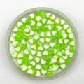 Transparent green heart beads 4x8mm DIY bracelet craft charms wholesale supply items - Grass Green