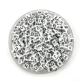 White square letter beads large hole alphabet beads for jewelry making DIY crafts - 6*6mm / White Base Black Font