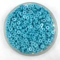 Blue plastic flat round spacer beads for phone case DIY craft accessories and jewelry making. - 6*1.3mm / Lake Blue