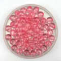 Pink transparent acrylic round beads for DIY jewelry making, phone chains and handmade crafts. - 6mm / Pink