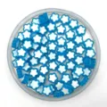 Acrylic blue white flower beads transparent plum spacer beads for kids DIY jewelry making details. - Lake Blue