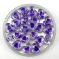 Perline a cuore viola trasparenti in acrilico per accessori di gioielli fai da te. - Viola