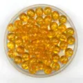 Acrylic round beads transparent yellow DIY jewelry making craft accessories supply - 6mm / Orange Red
