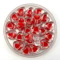 Perline in acrilico cuore rosso trasparente per creazione di gioielli fai da te e decorazione. - Rosso