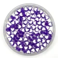 Purple white heart transparent loose beads 4x8mm for DIY bracelet necklace jewelry accessories detail - Purple