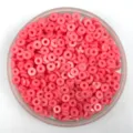 Pink flat round polymer clay spacer beads in clear container for phone case DIY craft supplies - 6*1.3mm / Pink