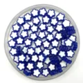 Acrylic blue white flower beads detail view for DIY handmade jewelry crafts accessories - Blue