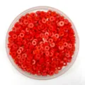 Red plastic flat round spacer beads detail shot for DIY phone case crafts and accessories - 6*1.3mm / Red
