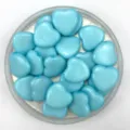 20mm light blue acrylic heart loose beads for DIY jewelry making handmade bracelets children crafting - Solid Blue