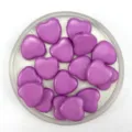 20mm purple acrylic heart beads with horizontal holes for DIY jewelry making, bracelets. - Solid Purple