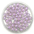 Perles rondes transparentes en acrylique couleur interieure pour accessoires de bijoux DIY - 8mm / Mauve Clair