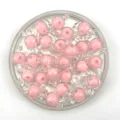 Acrylic pink candy shaped loose beads detailed closeup for DIY handmade jewelry accessories. - 17*9mm / Pink