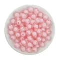 Pink transparent round beads for DIY jewelry craft, smooth center-drilled design. - 8mm / Pink