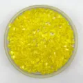 yellow crystal acrylic faceted beads closeup view of bulk beads for DIY craft use - 6mm / Yellow