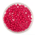 Acrylic faceted earth beads, pink candy color loose beads for DIY handmade jewelry crafting. - 6mm / Rose Red