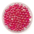 Pink AB coated acrylic round loose beads detail close up view for DIY jewelry making. - 8mm / Rose Red