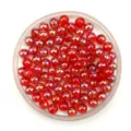 Detail view of 6-10mm red AB color transparent acrylic round beads for DIY handmade jewelry making. - 8mm / Red