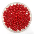 Red faceted acrylic beads 8mm loose round globe beads for DIY jewelry making crafts - 6mm / Red
