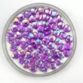 Acrylic heart beads AB color plated loose beads for DIY handmade jewelry making bracelets earrings. - Purple