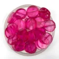 20mm transparent pink acrylic round disc beads for DIY bracelet jewelry making and craft supplies. - 20mm / Transparent Rose Red