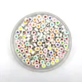 Acrylic colorful heart flat round beads DIY handmade bracelet jewelry accessories mix - 4*7mm / White Base Colored Letter