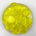 Detail view of transparent yellow round acrylic coin beads, perfect for DIY bracelet making. - 20mm / Transparent Yellow