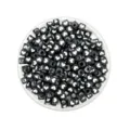Detailed closeup of black square acrylic beads featuring white heart patterns for jewelry making. - 6*6mm / Black and White
