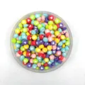 Colorful acrylic heart shaped beads for DIY jewelry making and handmade bracelets accessories. - 4*7mm / Solid Color Background White Letter