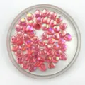 Acrylic heart AB coated beads for DIY handmade jewelry bracelets earrings crafting loose beads - Pink