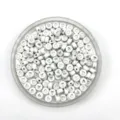 White acrylic flat round beads with silver heart pattern, ideal for DIY handmade bracelets. - 4*7mm / White Dial Silver Word