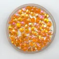 Acrylic heart beads with colorful AB plating, ideal for handmade DIY bracelets and earrings. - Orange Red