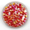 Acrylic heart AB color plated loose beads DIY handmade jewelry accessories for earrings. - Red