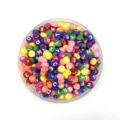 Colorful acrylic round alphabet beads for DIY jewelry making, clear letter printing for crafts. - 4*7mm / Dark Multi with White Text