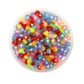 Colorful translucent acrylic heart beads detail, candy color flat round DIY jewelry making accessories. - 4*7mm / Transparent Colorful Background White Letters