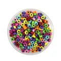Colorful acrylic heart beads, flat round candy color loose beads for DIY handmade bracelets. - 4*7mm / Colorful with Black Letters