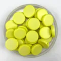 20mm gelbe flache runde Acryl Perlen fuer DIY handgemachte Armbhaender Schmuckherstellung - 20mm / Massives Gelb
