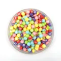 Acrylic colorful round alphabet beads detail, perfect for kids DIY handmade jewelry making. - 4*7mm / Light Multi with White Text