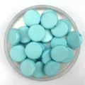 20mm transparente flache runde Acryl Perlen lose fuer DIY Armband Schmuckherstellung Basteln. - 20mm / Massives Blau