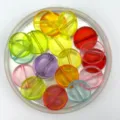 20mm transparente runde flache Acrylperlen, bunte Abstandshalter fuer DIY Schmuckherstellung. - 20mm / Transparent Gemischt