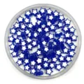 Close up detail of blue and white acrylic star shaped loose beads for DIY craft jewelry making. - Blue